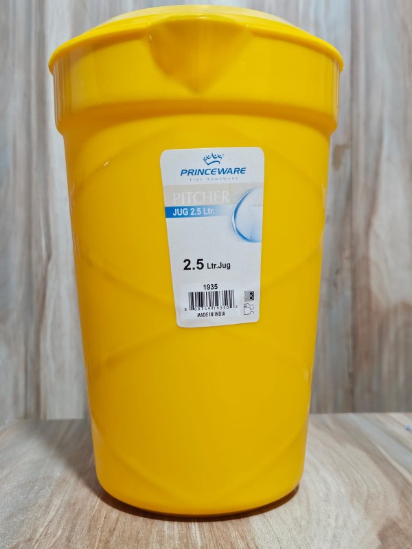 Princeware Water Jug - Plastic, YELLOW, Food Grade, 2.5 L