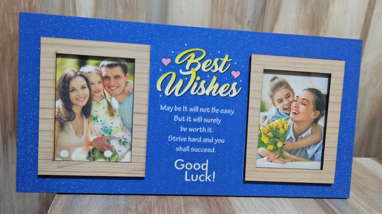 best wishes good luck photo frame