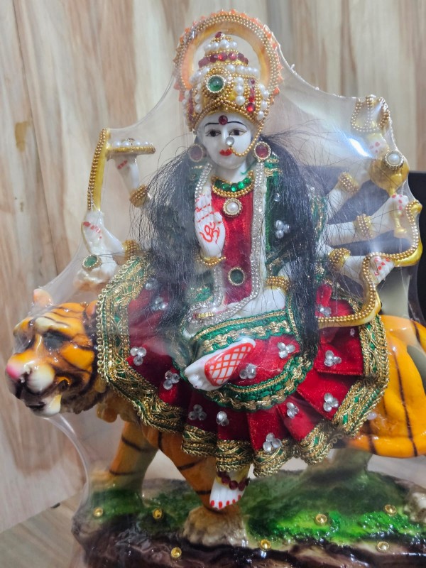 Multicolor 14 Inches Polyresin Maa Durga Statue, Home