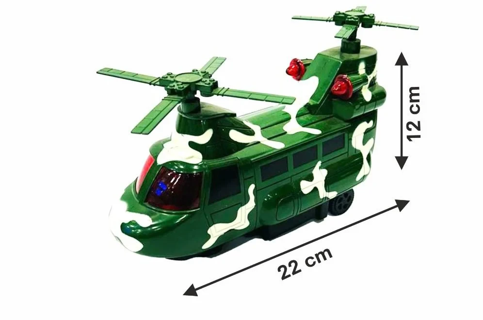 Plastic Apache Rescue Helicopter, Push and Go