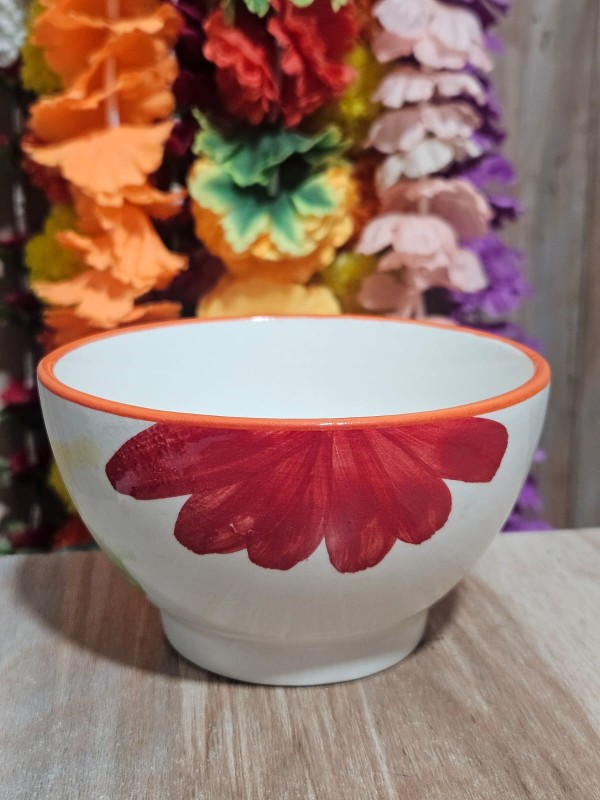 Viktaay Crafts India Ceramic Vegetable Bowl Ceramic Hand Painted Floral Dinner, Dessert Serving Bowls